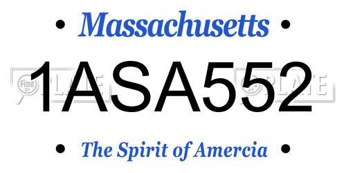 1ASA552 Massachusetts License Plate