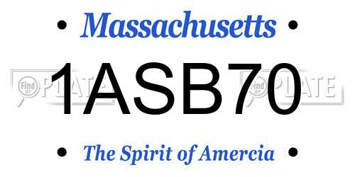 1ASB70 Massachusetts License Plate