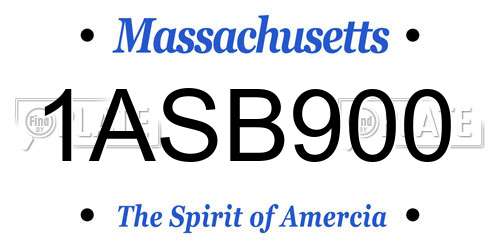 1ASB900 Massachusetts License Plate