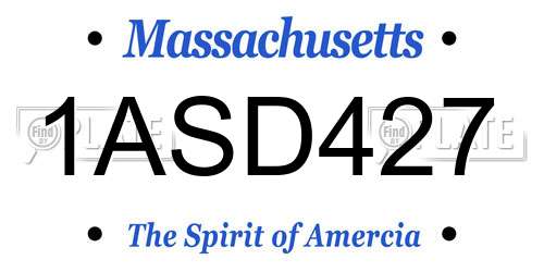1ASD427 Massachusetts License Plate
