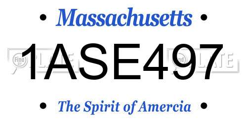 1ASE497 Massachusetts License Plate