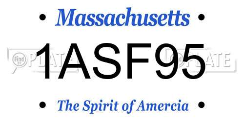 1ASF95 Massachusetts License Plate
