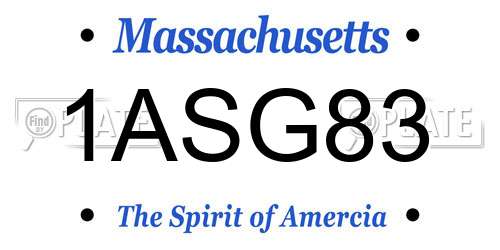 1ASG83 Massachusetts License Plate