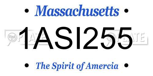 1ASI255 Massachusetts License Plate