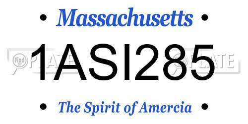 1ASI285 Massachusetts License Plate