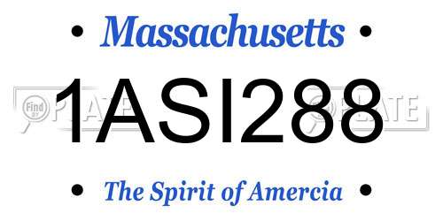 1ASI288 Massachusetts License Plate