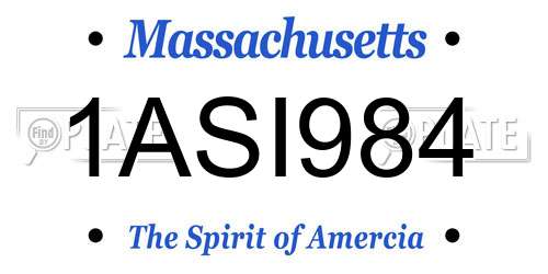 1ASI984 Massachusetts License Plate