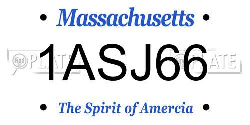 1ASJ66 Massachusetts License Plate