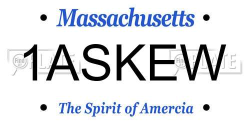 1ASKEW Massachusetts License Plate