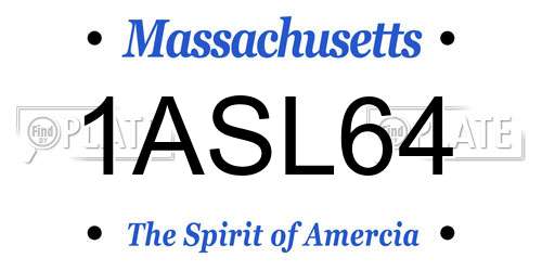 1ASL64 Massachusetts License Plate
