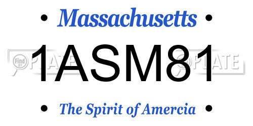 1ASM81 Massachusetts License Plate