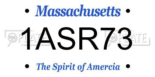 1ASR73 Massachusetts License Plate