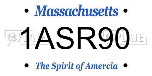 1ASR90 Massachusetts License Plate