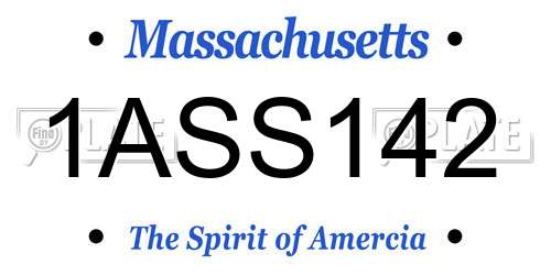 1ASS142 Massachusetts License Plate