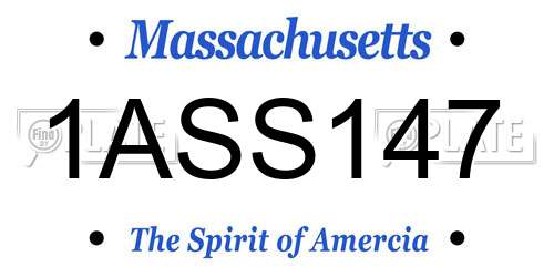 1ASS147 Massachusetts License Plate
