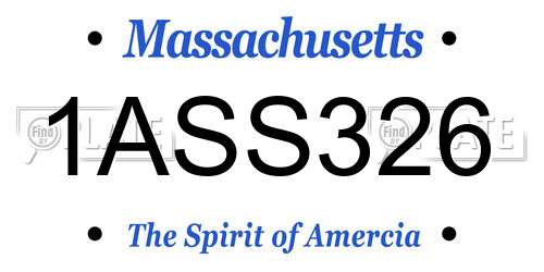 1ASS326 Massachusetts License Plate