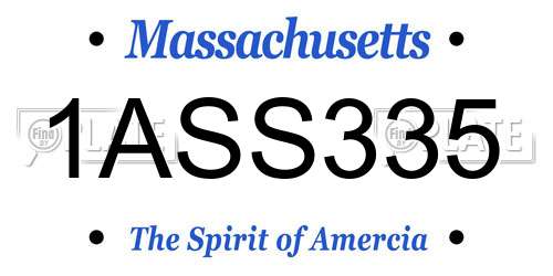 1ASS335 Massachusetts License Plate
