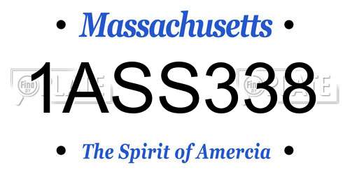 1ASS338 Massachusetts License Plate