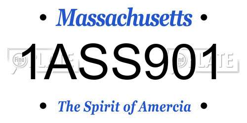 1ASS901 Massachusetts License Plate