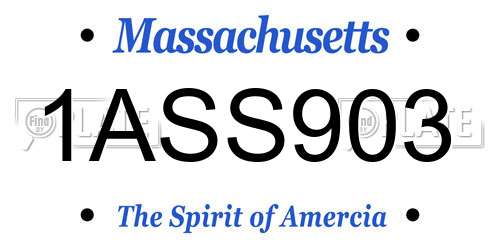 1ASS903 Massachusetts License Plate