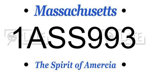 1ASS993 Massachusetts License Plate