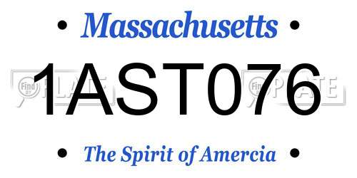 1AST076 Massachusetts License Plate