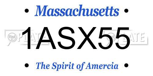 1ASX55 Massachusetts License Plate