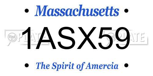 1ASX59 Massachusetts License Plate