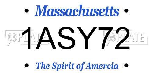 1ASY72 Massachusetts License Plate