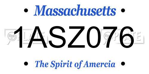 1ASZ076 Massachusetts License Plate