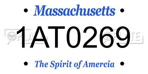 1AT0269 Massachusetts License Plate