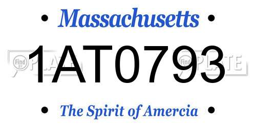 1AT0793 Massachusetts License Plate