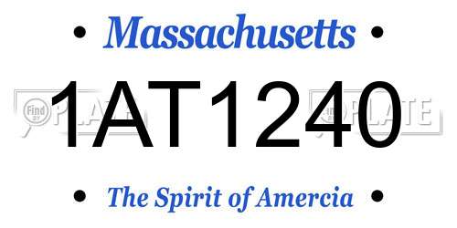 1AT1240 Massachusetts License Plate