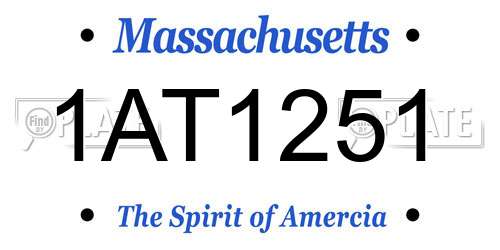 1AT1251 Massachusetts License Plate