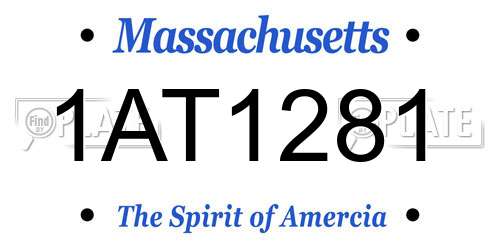 1AT1281 Massachusetts License Plate