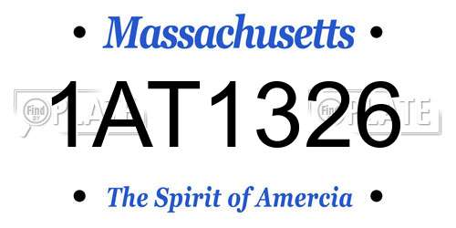 1AT1326 Massachusetts License Plate