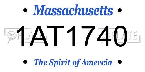 1AT1740 Massachusetts License Plate