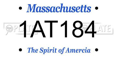 1AT184 Massachusetts License Plate