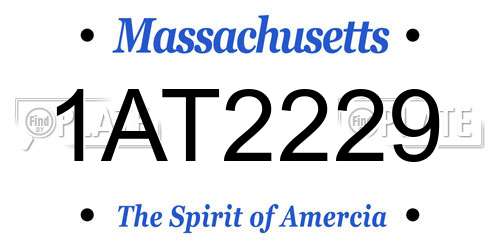 1AT2229 Massachusetts License Plate