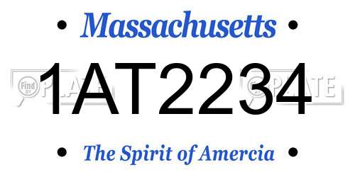 1AT2234 Massachusetts License Plate