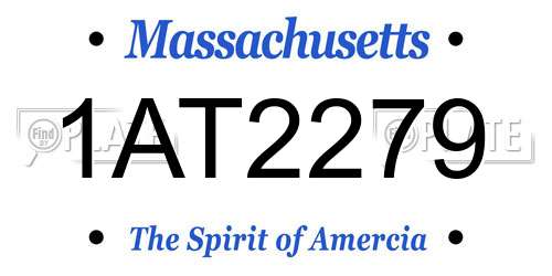 1AT2279 Massachusetts License Plate
