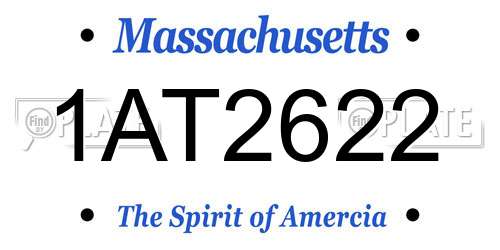 1AT2622 Massachusetts License Plate