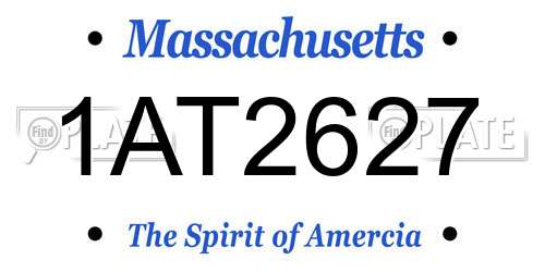 1AT2627 Massachusetts License Plate