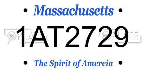 1AT2729 Massachusetts License Plate
