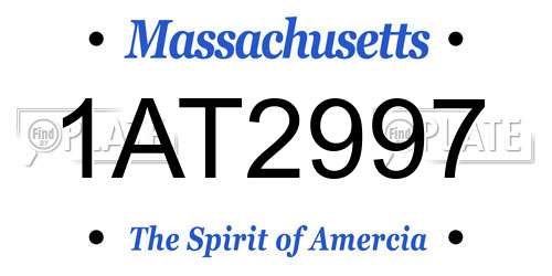 1AT2997 Massachusetts License Plate