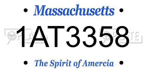 1AT3358 Massachusetts License Plate