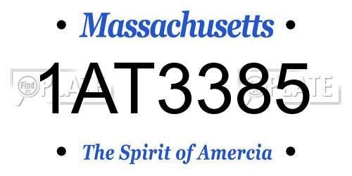 1AT3385 Massachusetts License Plate
