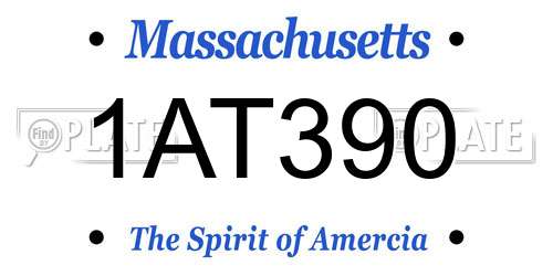 1AT390 Massachusetts License Plate
