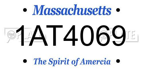 1AT4069 Massachusetts License Plate