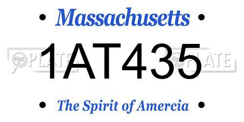 1AT435 Massachusetts License Plate